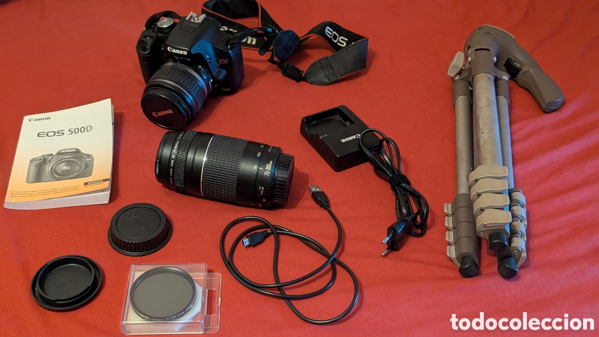 C&aacute;mara de fotos: Equipo Camara de fotograf&iacute;ar Reflex Canon EOS 500D, con teleobjetivo y tr&iacute;pode.