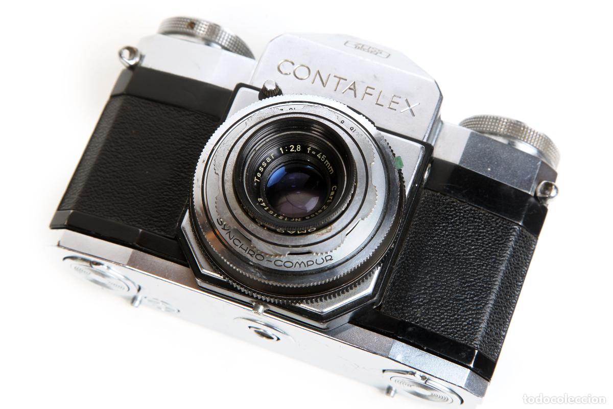 C&aacute;mara de fotos: ZEISS IKON - CONTAFLEX I - CARL ZEISS TESSAR 45MM/2.8 - FUNCIONA - ESTUCHE DE CUERO Y CORREA