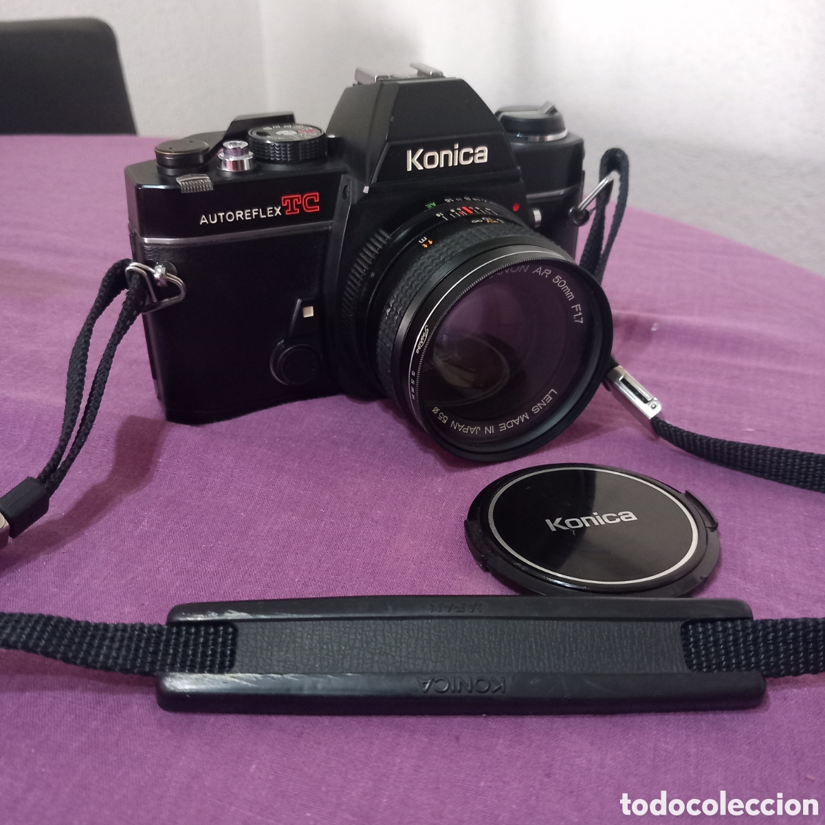C&acirc;maras de fotos: KONICA AUTOREFLEX TC/OBJETIVO HEXANO 50mm ARF17 (correa y tapa original,dispone filtro)excelente