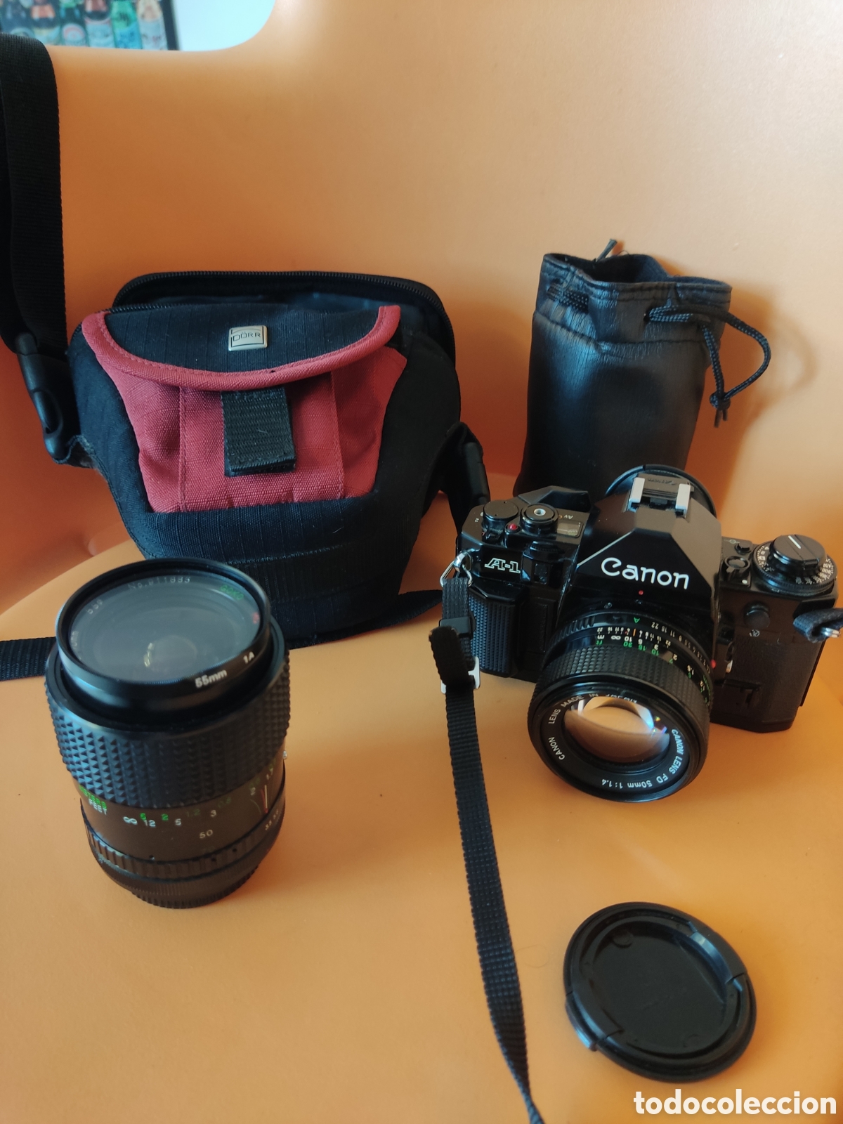 C&aacute;mara de fotos: C&aacute;mara CANON A1 m&aacute;s objetivo origen y gran angular