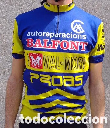 Coleccionismo deportivo: CAMISETA MAILLOT de CICL&Iacute;SMO. AMICS CICLISTES ANOIA. A&ntilde;os 80. Talla XL