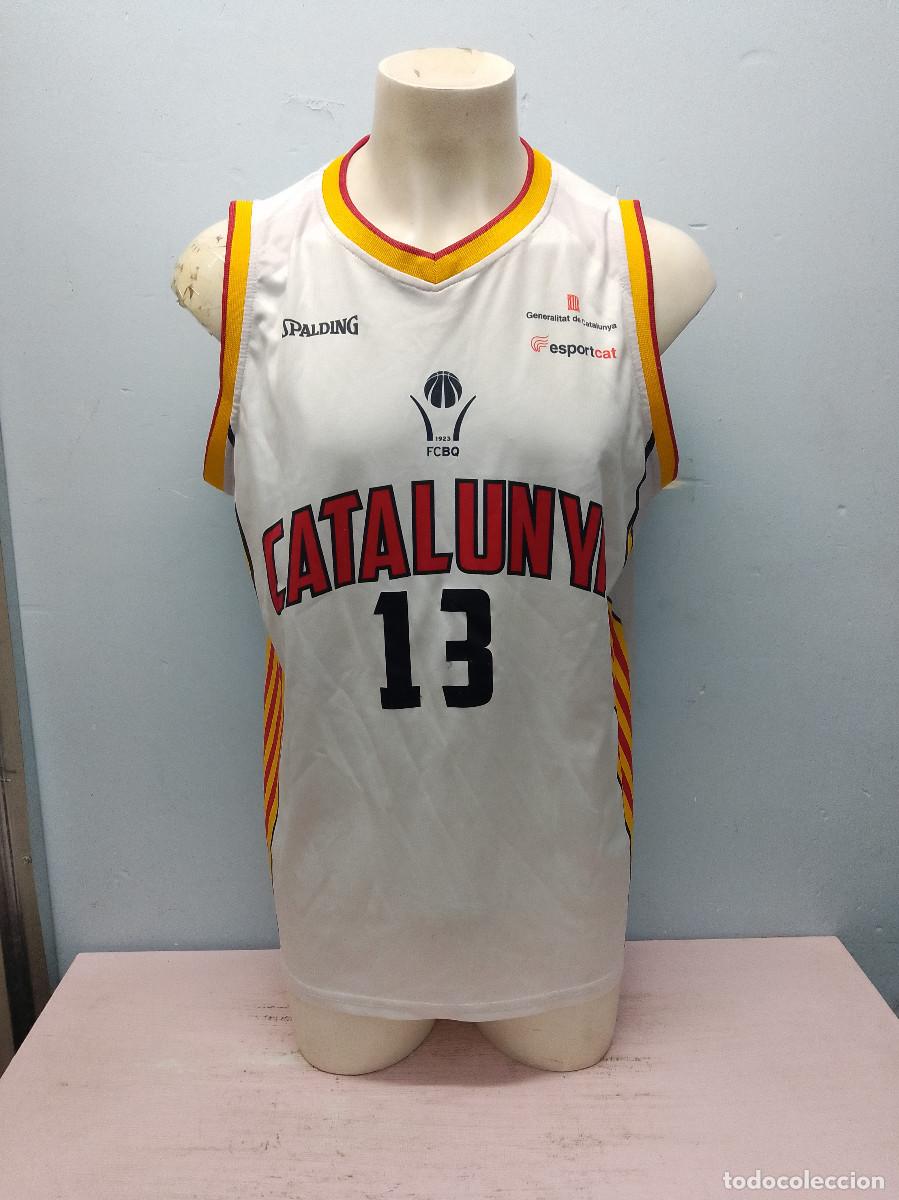 Coleccionismo deportivo: Catalunya basketball match worn camiseta shirt seleccion L 58cts