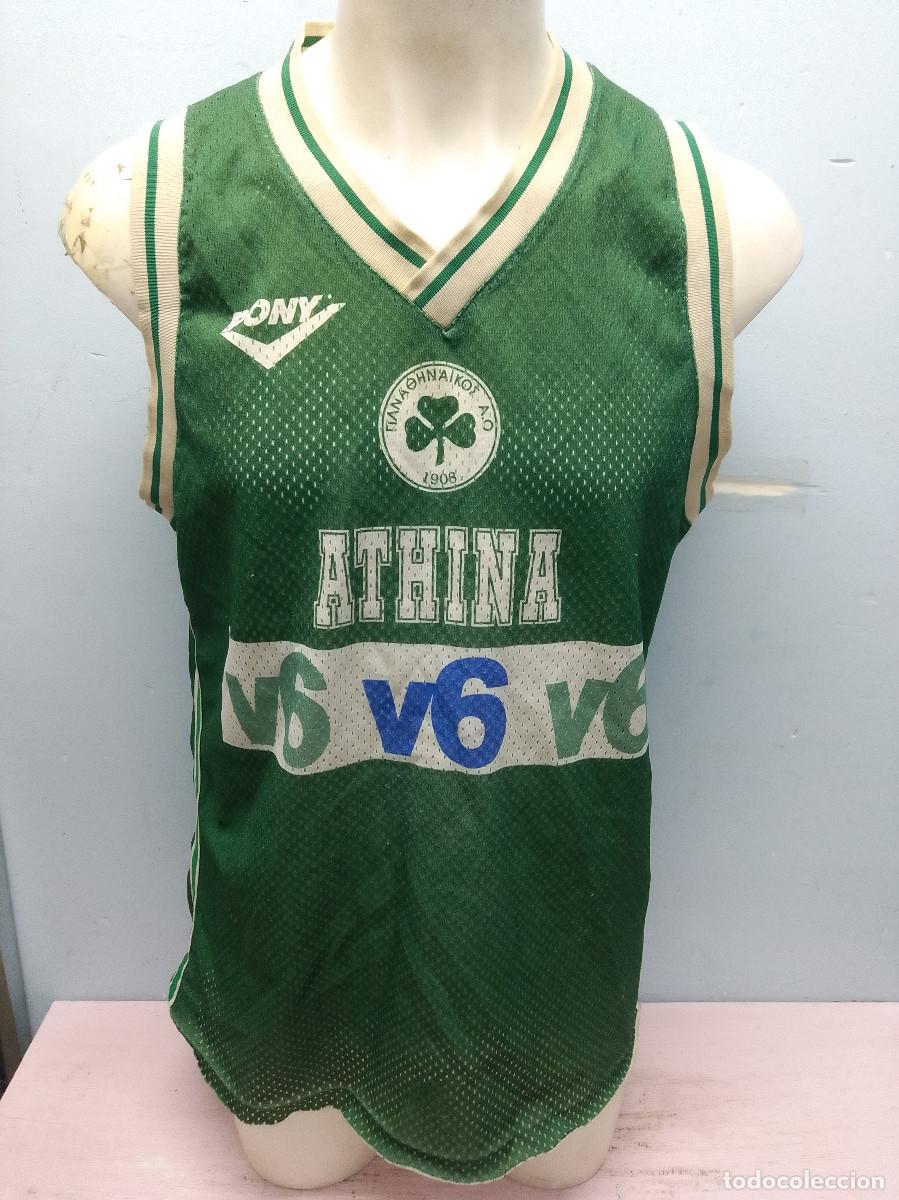 Coleccionismo deportivo: Panathinaikos BC 1996 hellas greece camiseta basketball basket shirt vintage 57x80cts