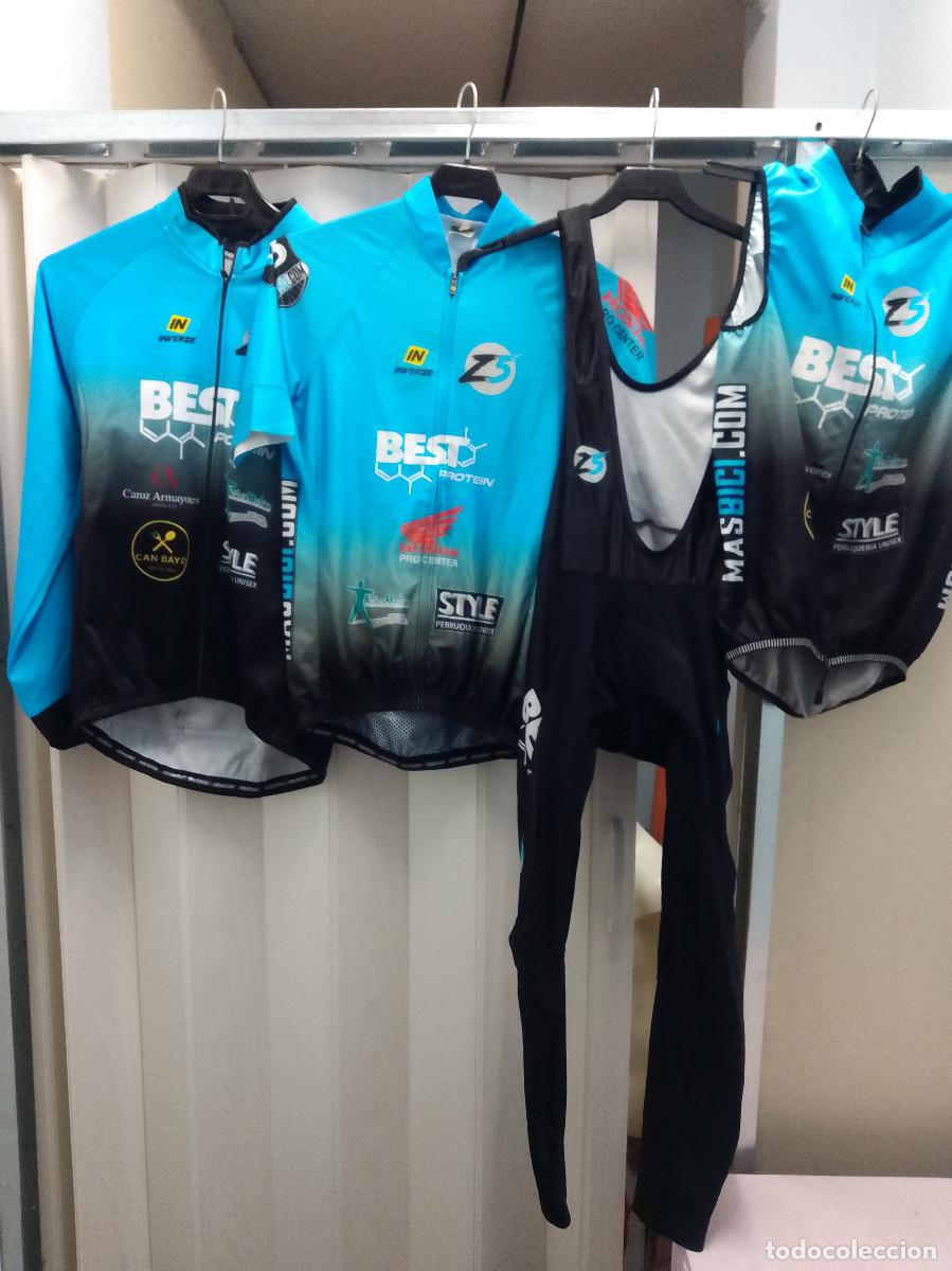 Coleccionismo deportivo: Lote ciclismo ciclista Best protein Team Inverse maillot culote M-L