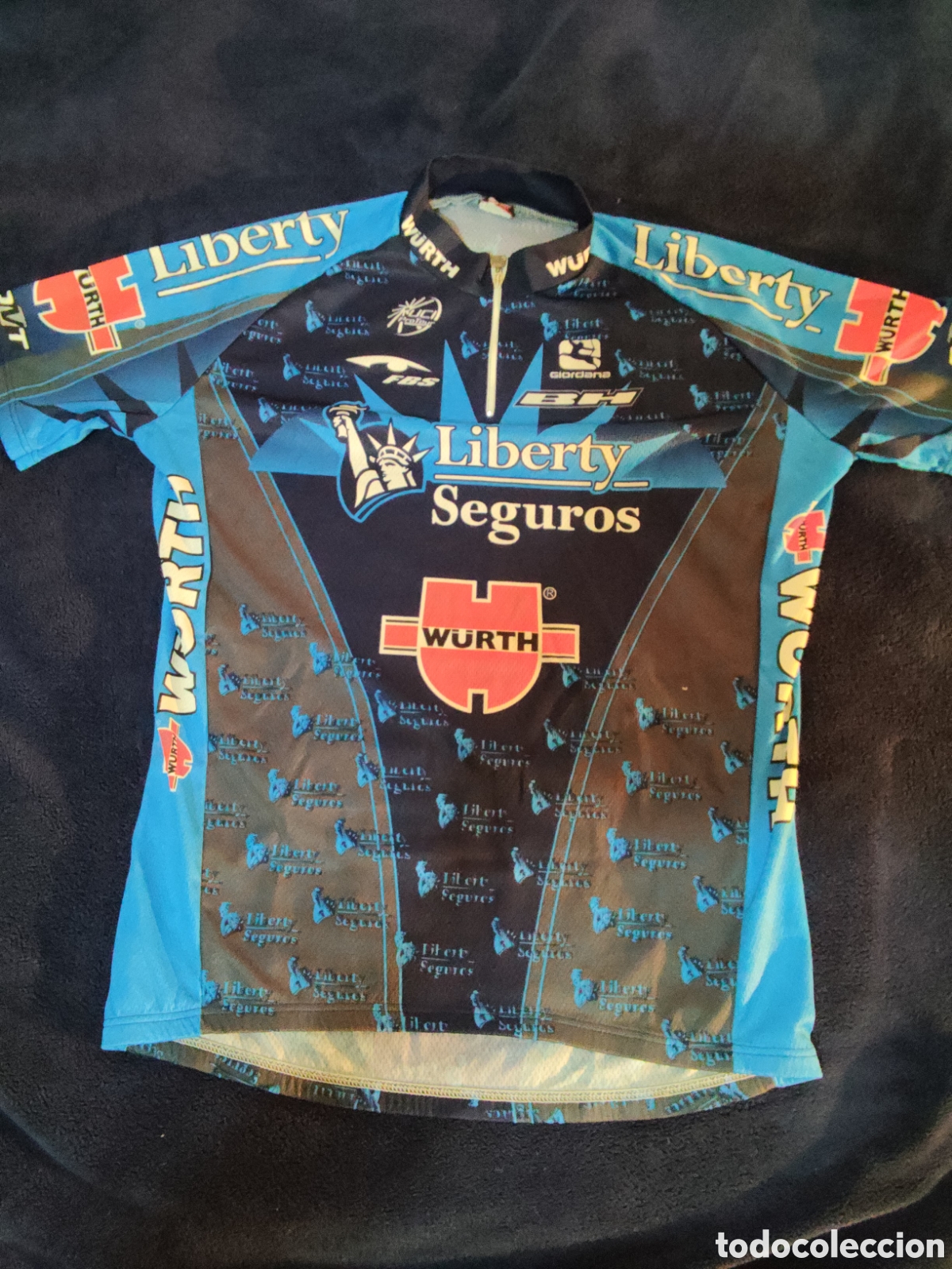 Coleccionismo deportivo: Maillot ciclismo Liberty Seguros W&uuml;rth Giordana retro equipo profesional talla M/L