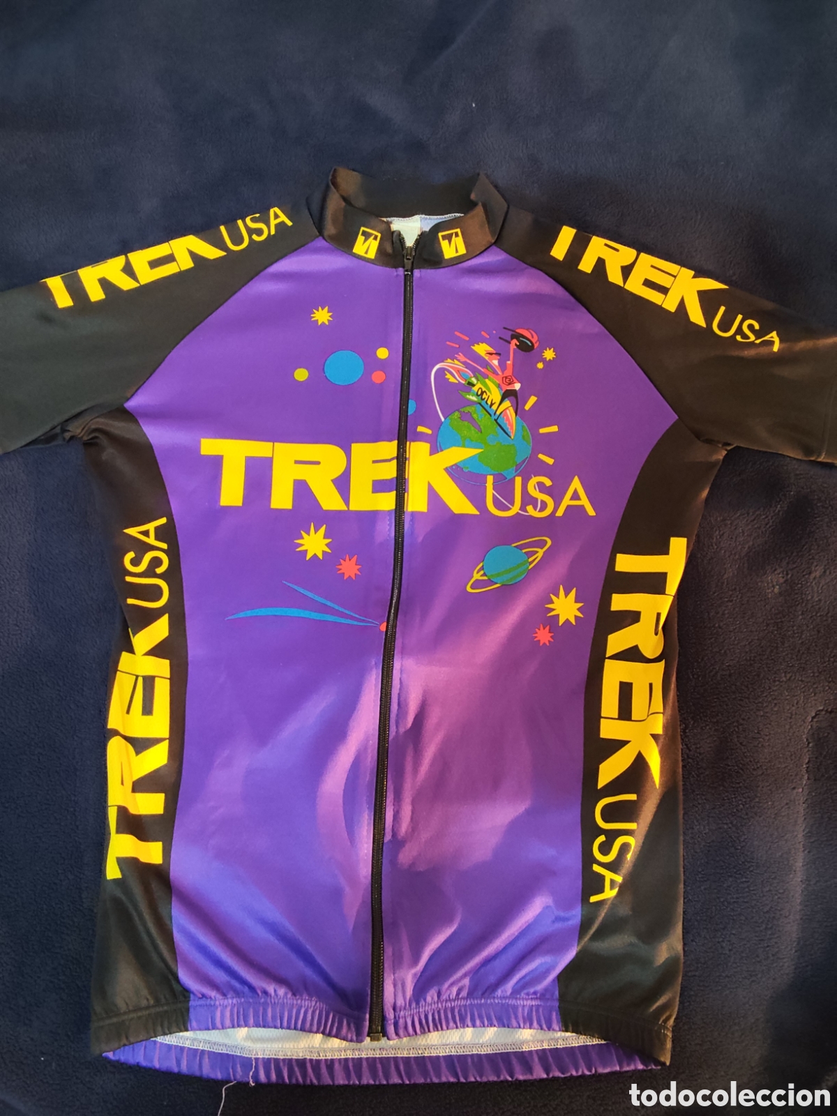Coleccionismo deportivo: Maillot ciclismo vintage Trek USA morado retro a&ntilde;os 90 dise&ntilde;o raro talla 3/48