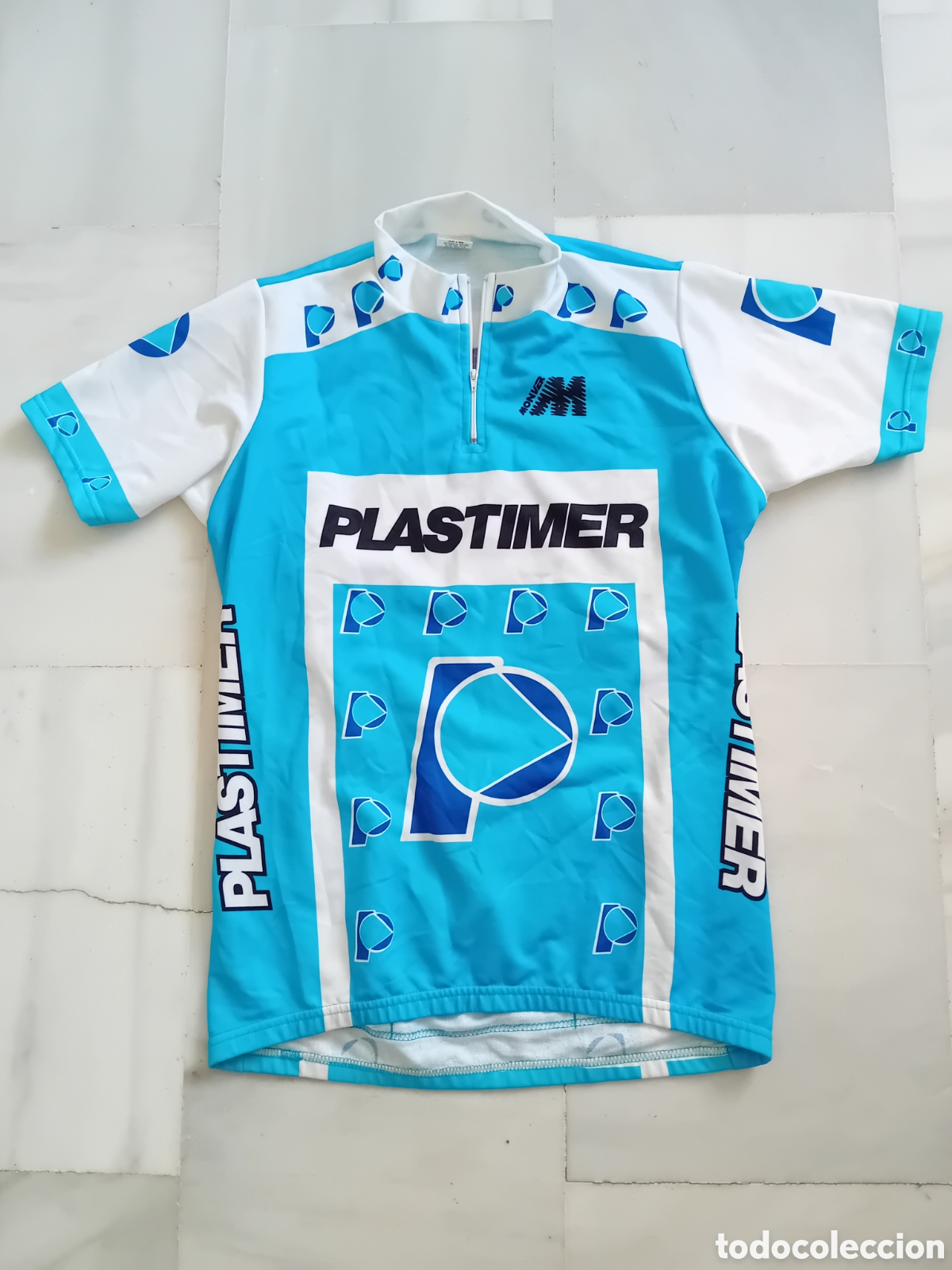 Coleccionismo deportivo: MAILLOT CICLISMO VINTAGE A&Ntilde;OS 90 EQUIPO PLASTIMER. MARCA MONVER. NUEVO A ESTRENAR