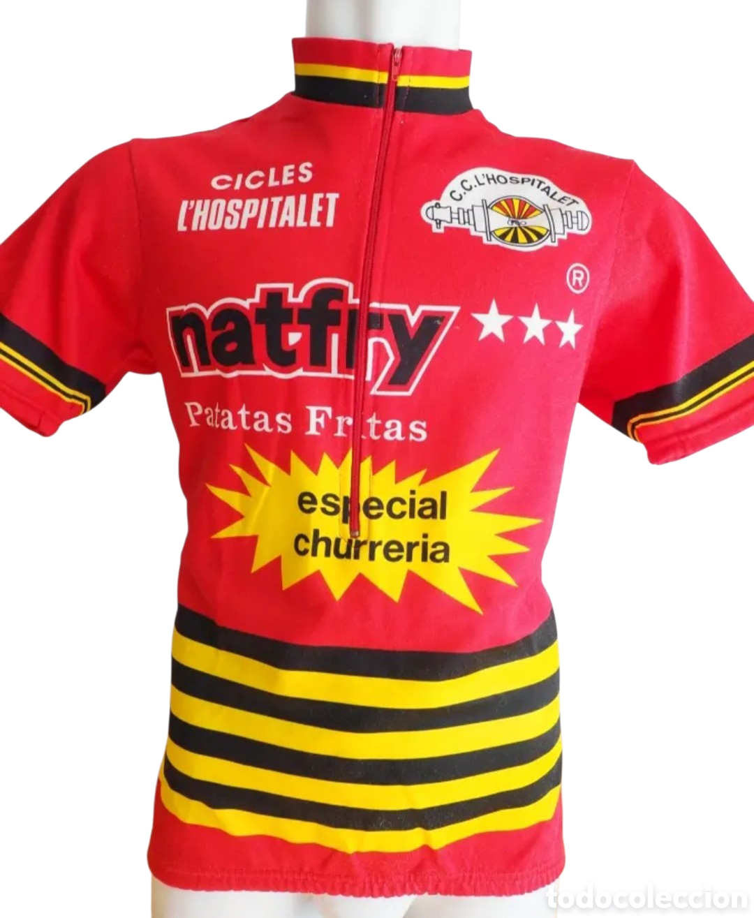 Coleccionismo deportivo: Antiguo Maillot Club ciclista Hospitalet (Barcelona) - Natfry - A&ntilde;os 90