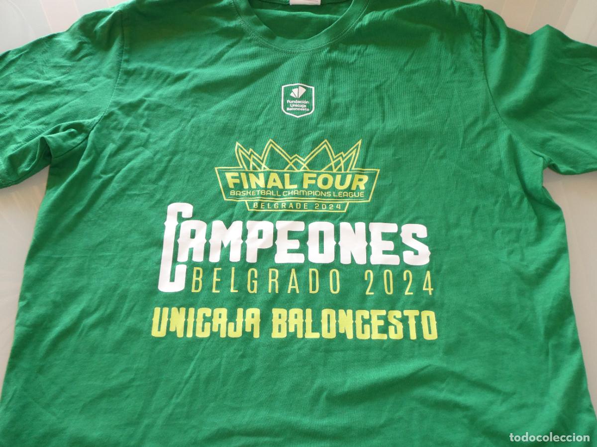 Coleccionismo deportivo: CAMISETA DE BALONCESTO. UNICAJA M&Aacute;LAGA BASKET CAMPE&Oacute;N CHAMPIONS LEAGUE BELGRADO 2024. 150GR