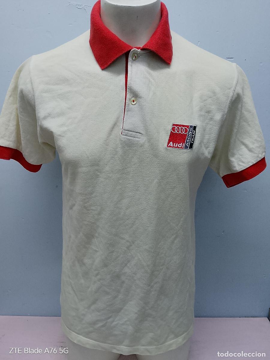 Coleccionismo deportivo: 1990 Audi Racing Team motorsport polo jersey shirt camiseta vintage L 54cts