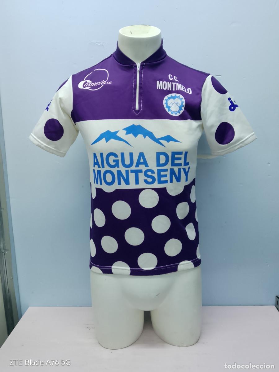 Coleccionismo deportivo: Club Ciclista Montmel&oacute; Aigua del Montseny 1990 vintage ciclismo ciclista maillot L 52cts