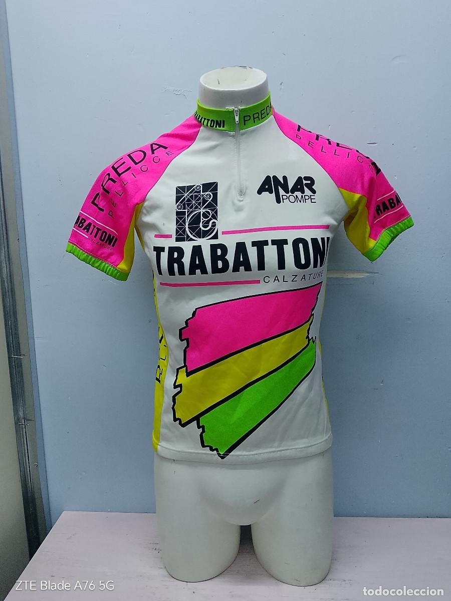 Coleccionismo deportivo: maillot ciclismo vintage ciclista italia Trabattoni Calzature cycling 90's L 52cts jersey