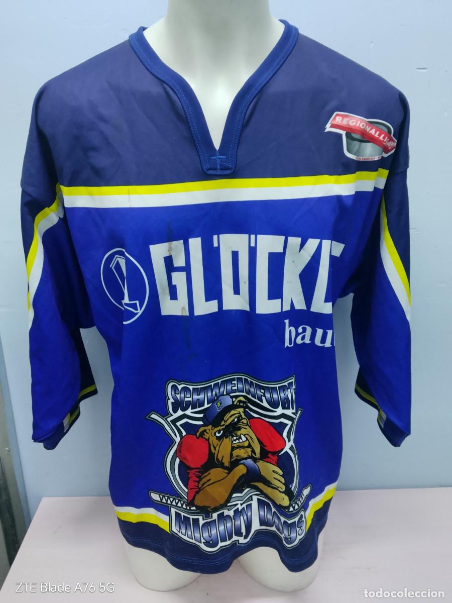 Coleccionismo deportivo: Schweinfurt Mighty Dogs J&auml;rvinen Deutschland Germany Ice Hokcey trikot match worn shirt jersey XL 65
