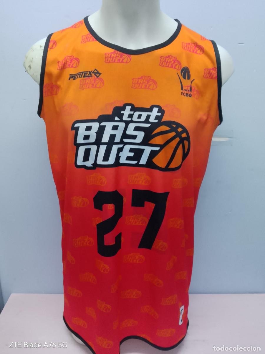 Coleccionismo deportivo: Federacion Catalana de Basquet basquetbol catalunya match worn L