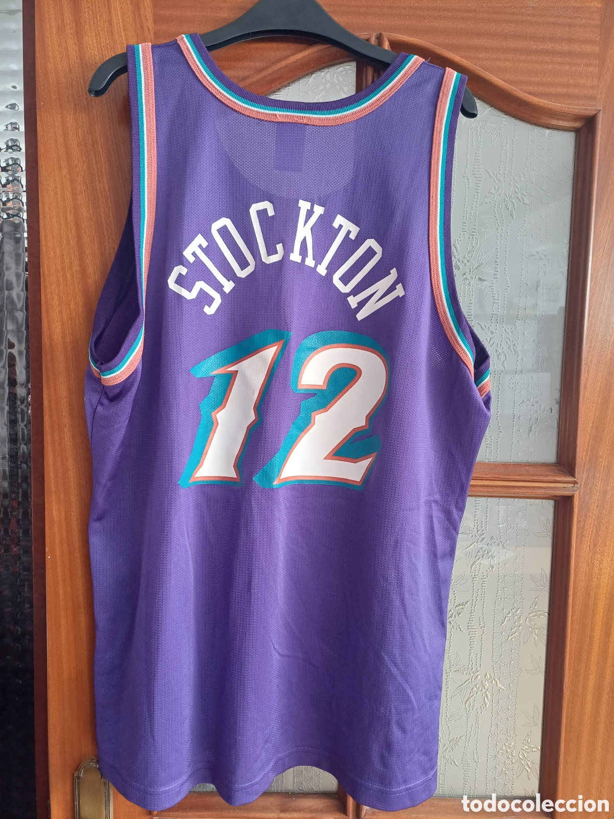 Coleccionismo deportivo: CAMISETA UTAH JAZZ A&Ntilde;OS 90 JOHN STOCKTON CHAMPION TALLA 44 NBA