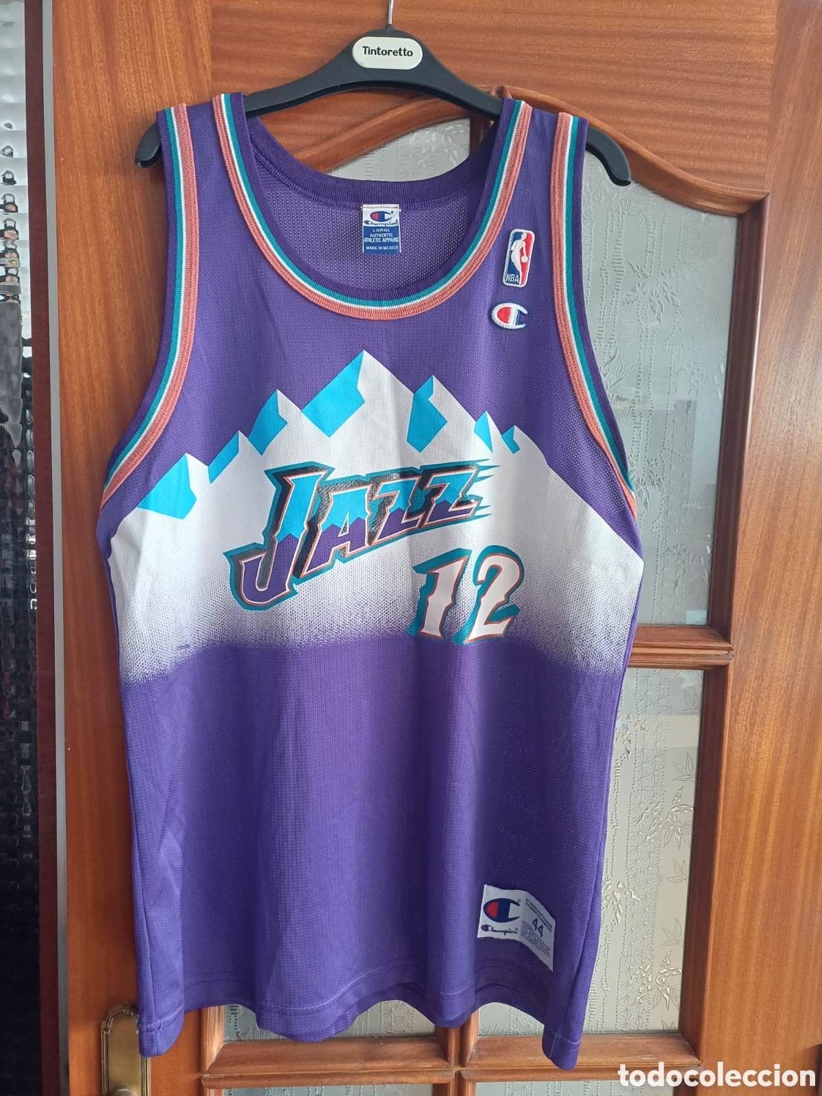 Coleccionismo deportivo: CAMISETA UTAH JAZZ A&Ntilde;OS 90 JOHN STOCKTON CHAMPION TALLA 44 NBA