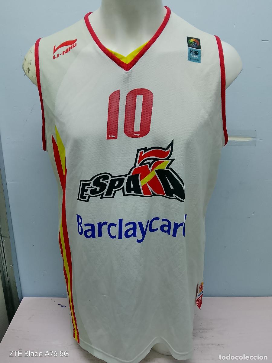Colecionismo desportivo: Espa&ntilde;a Spain basketball basket shirt camiseta 61x84cts xl seleccion basquet match worn
