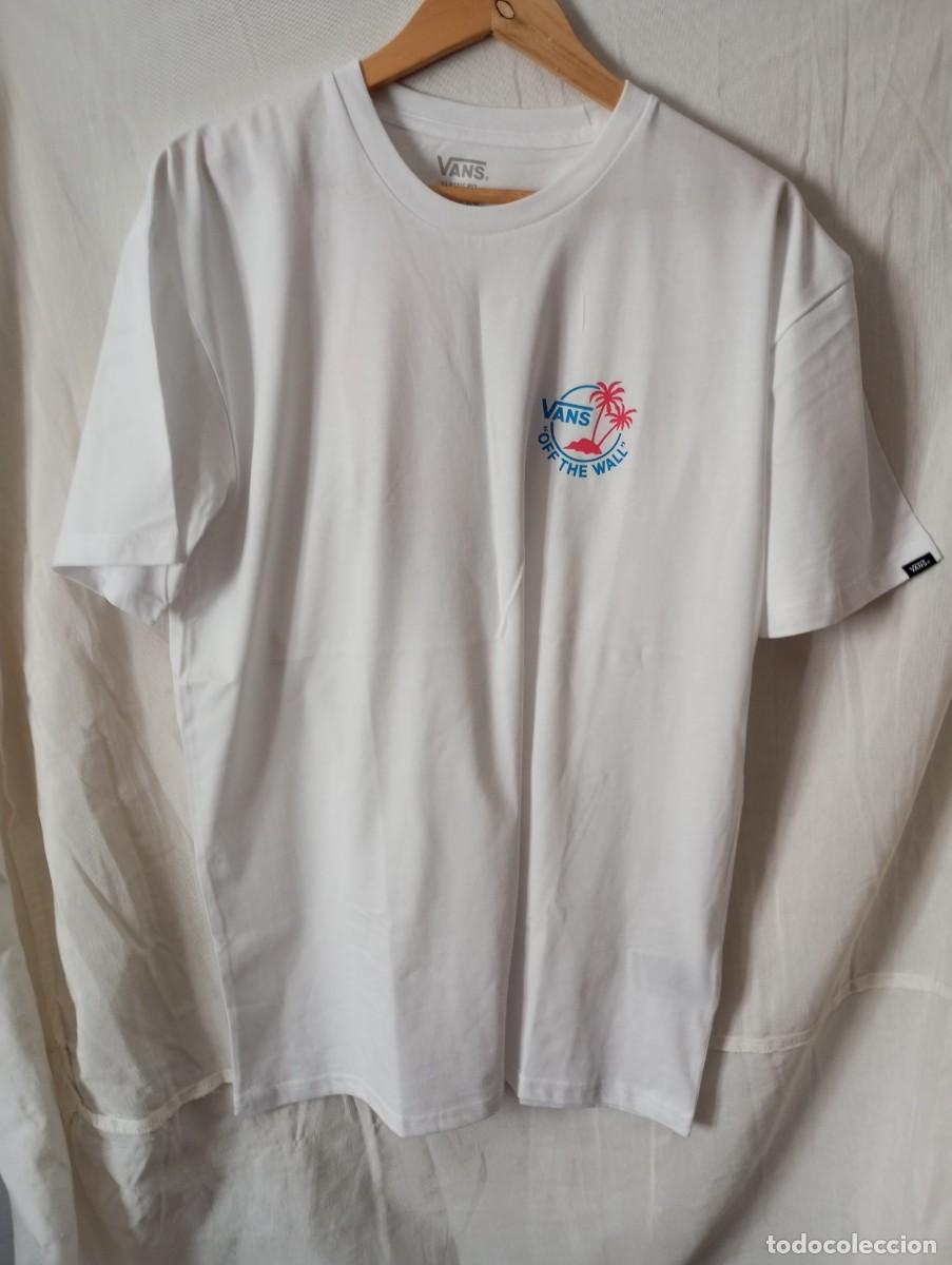 Coleccionismo deportivo: CAMISETA DEPORTIVA VANS Classic Mini Dual Palm II TALLA L COLOR BLANCO NUEVA