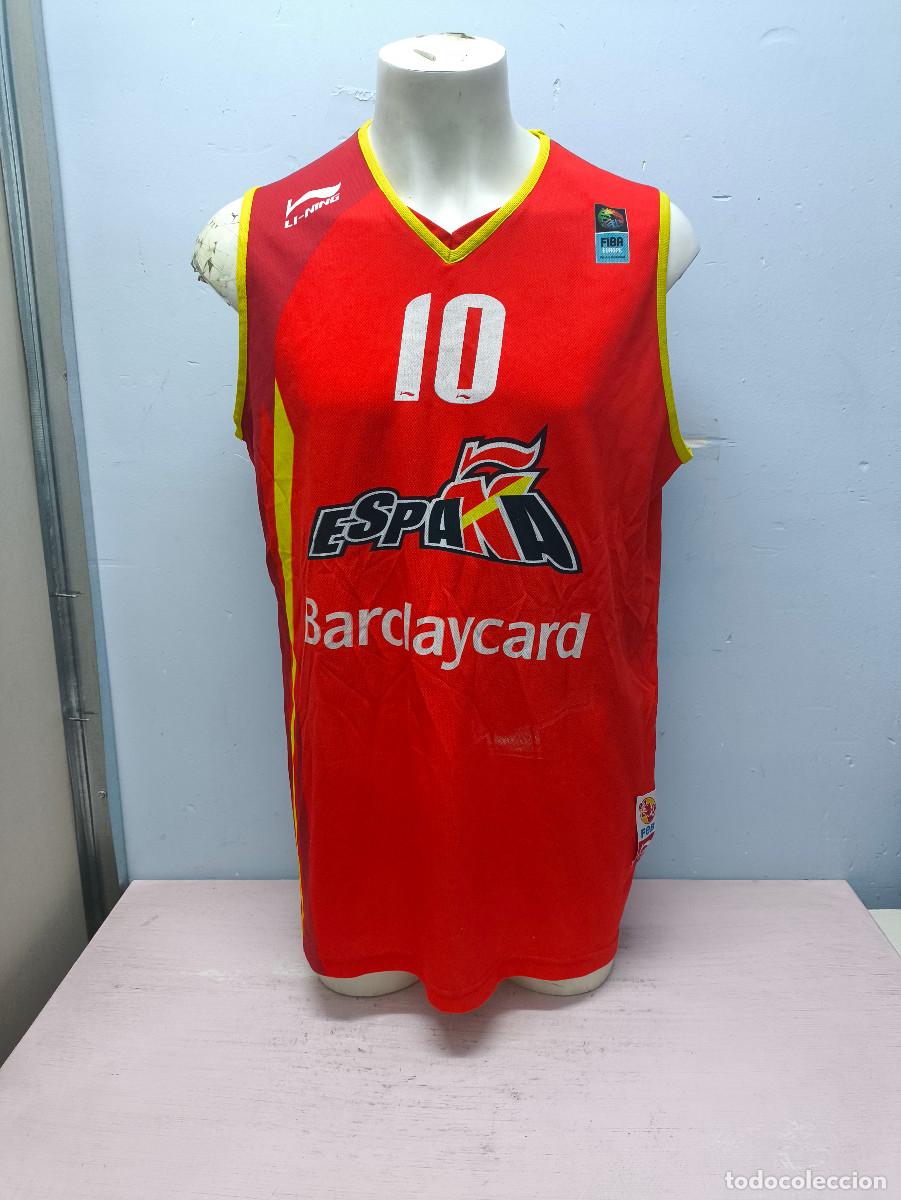 Sammelleidenschaft Sport: Espa&ntilde;a Spain basketball basket shirt camiseta Match worn seleccion basquet 58x84cts L