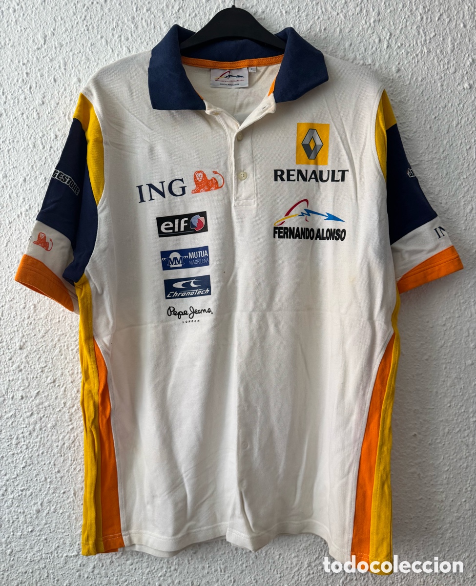 Sammelleidenschaft Sport: Antigua Camiseta deportiva Fernando Alonso Renault TALLA -XL- Vintage