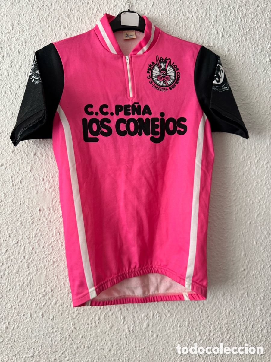Collezionismo sportivo: Antiguo maillot de ciclismo deportivo vintage C.C.Pe&ntilde;a Los Conejos TALLA -3-
