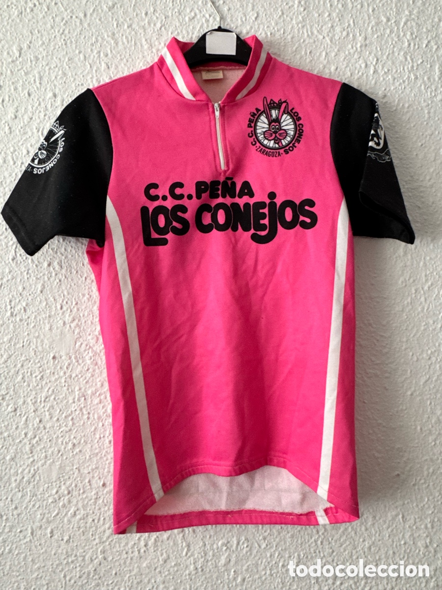Collezionismo sportivo: Antiguo maillot de ciclismo deportivo vintage C.C.Pe&ntilde;a Los Conejos TALLA -3-