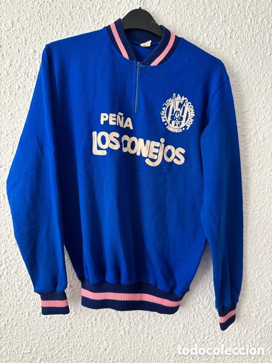 Collezionismo sportivo: Antigua sudadera retro de la Pe&ntilde;a Los Conejos Zaragoza TALLA -6-