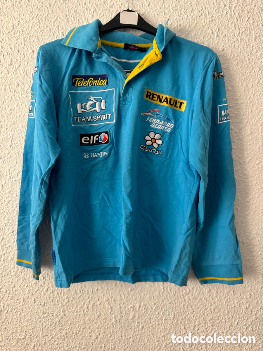 Collezionismo sportivo: Antiguo polo de manga larga vintage del equipo Renault F1 de Fernando Alonso TALLA -S-