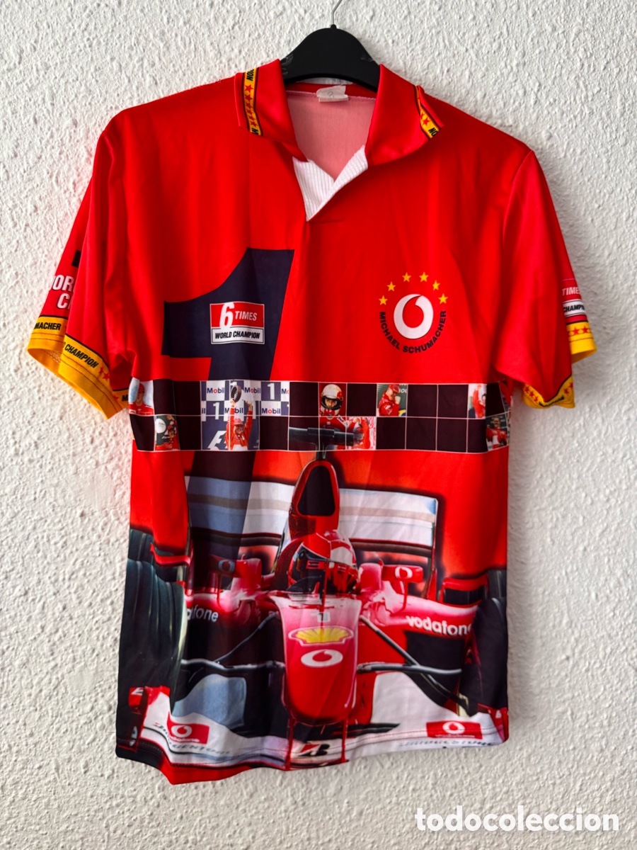 Coleccionismo deportivo: Antiguo polo rojo vintage de Michael Schumacher TALLA -S- Vodafone