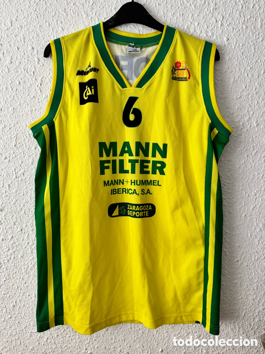 Sammelleidenschaft Sport: Antigua Camiseta deportiva de baloncesto Mann Filter Zaragoza TALLA -M- Mercury