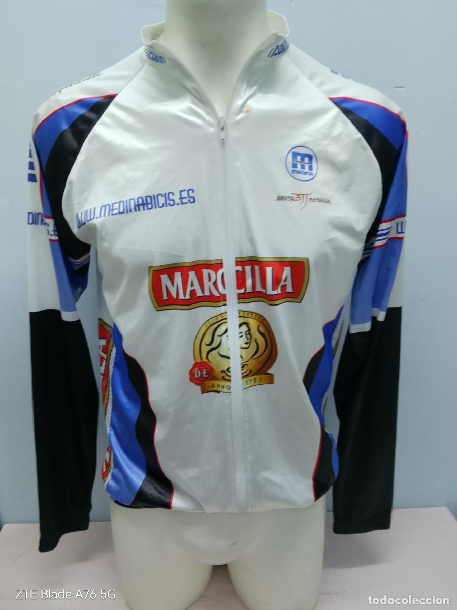 Coleccionismo deportivo: chaqueta t&eacute;rmica maillot ciclismo ciclista equipo Marcilla vintage xl 60cts