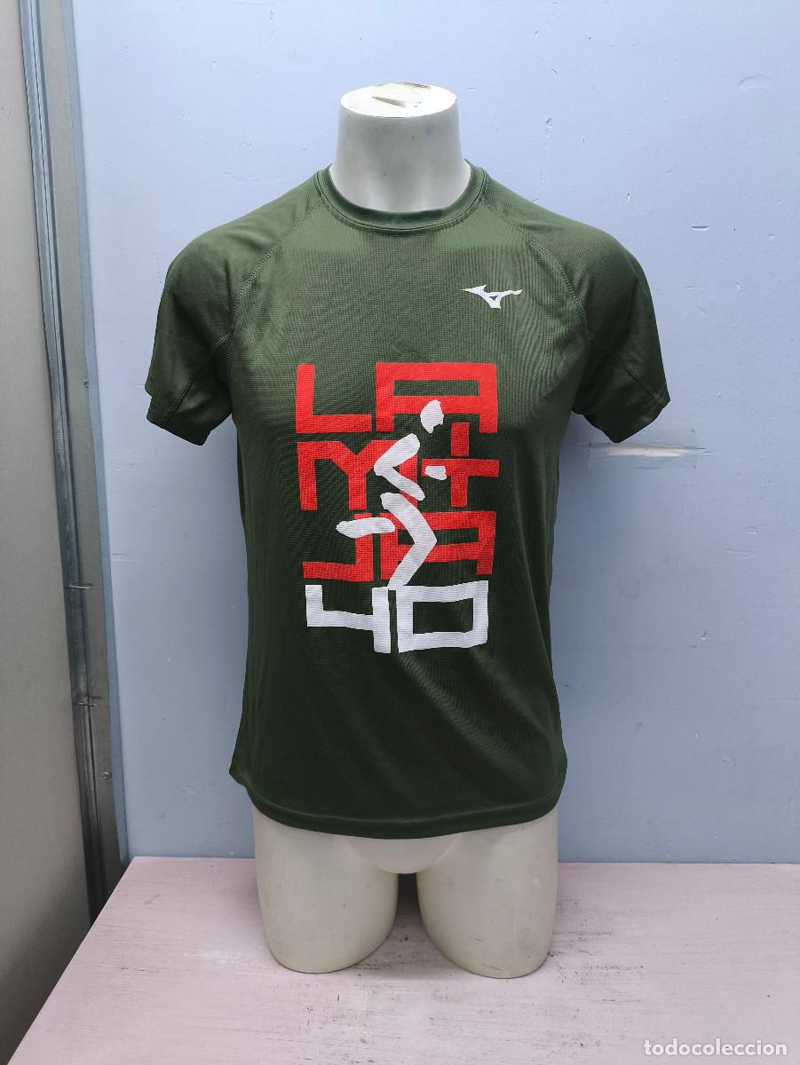Coleccionismo deportivo: camiseta t&eacute;cnica running Mizuno atletismo shirt running M 56cts athletics