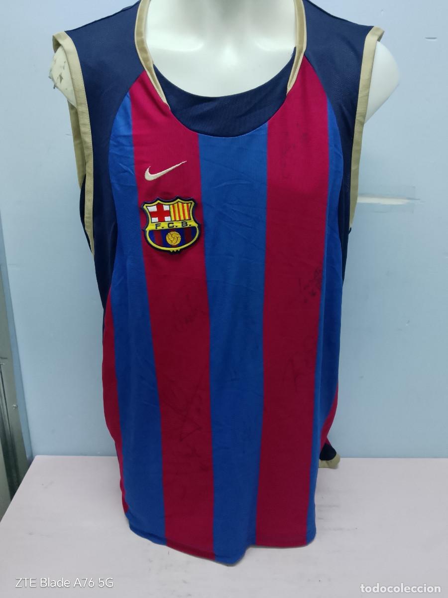 Coleccionismo deportivo: FC Barcelona Basketball SIGNED Players team 2001 Eurloleague shirt camiseta bsaket basquet XL 67cts
