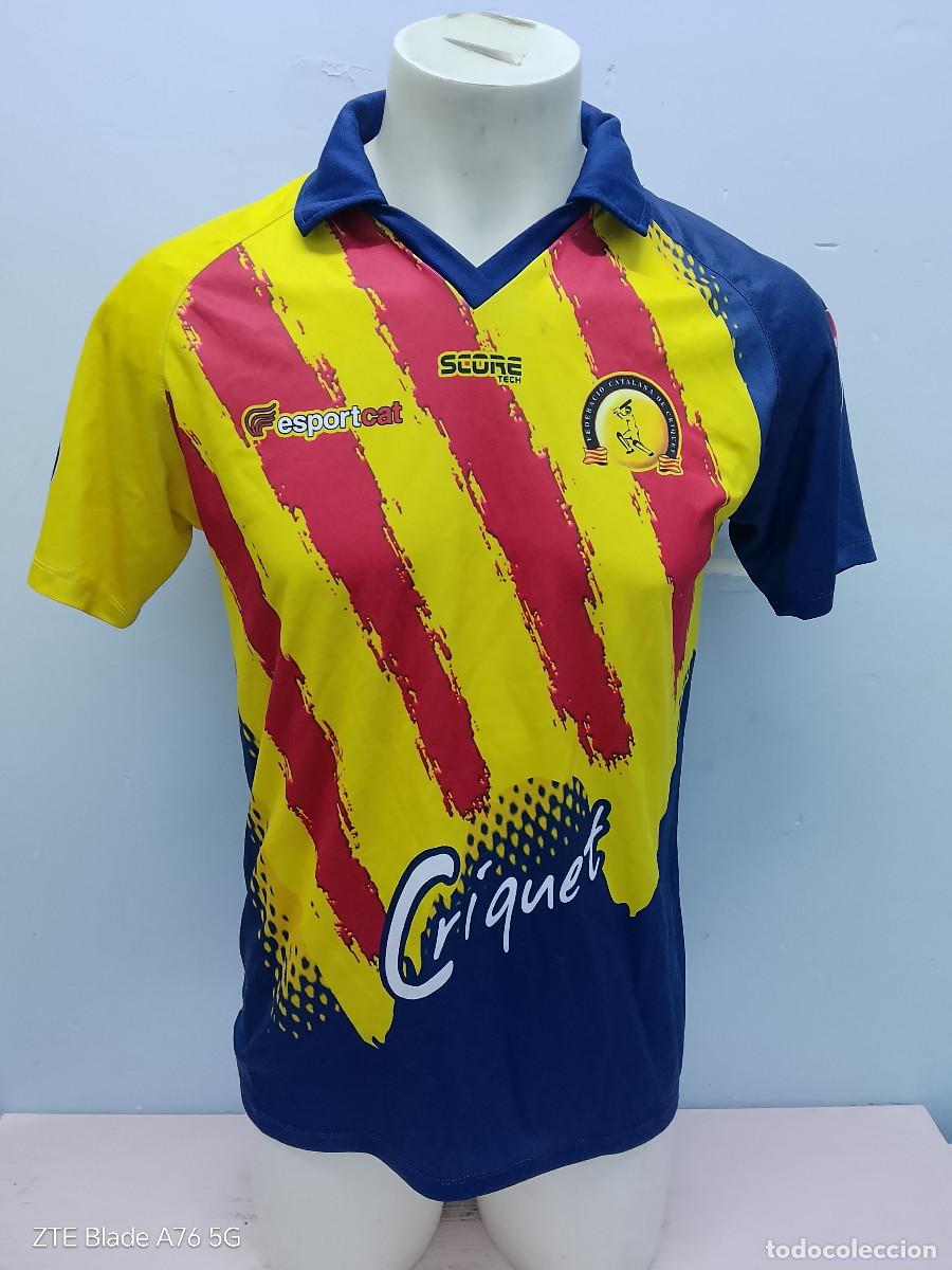 Coleccionismo deportivo: Catalunya Cricket seleccion senyera catalana camiseta shirt national team M 56cts