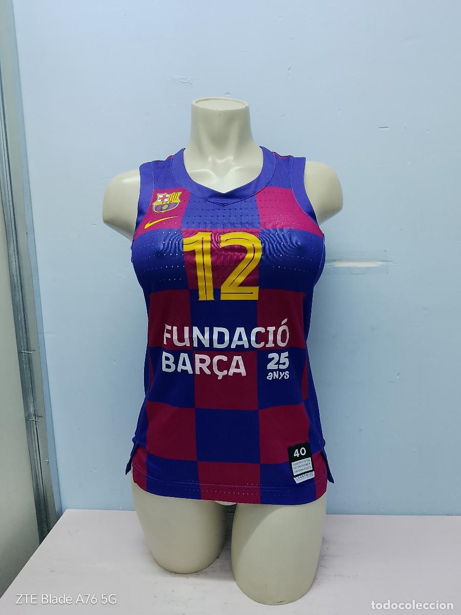 Coleccionismo deportivo: Bar&ccedil;a CBS Basketball match worn FC barcelona camiseta shirt basket basquet girl femenino L 48cts