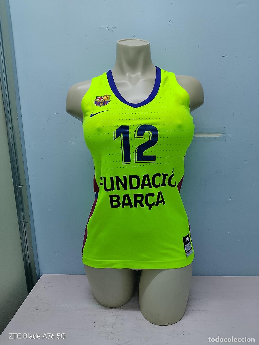 Coleccionismo deportivo: Bar&ccedil;a CBS Basketball match worn FC barcelona camiseta shirt basket basquet girl femenino L 48cts