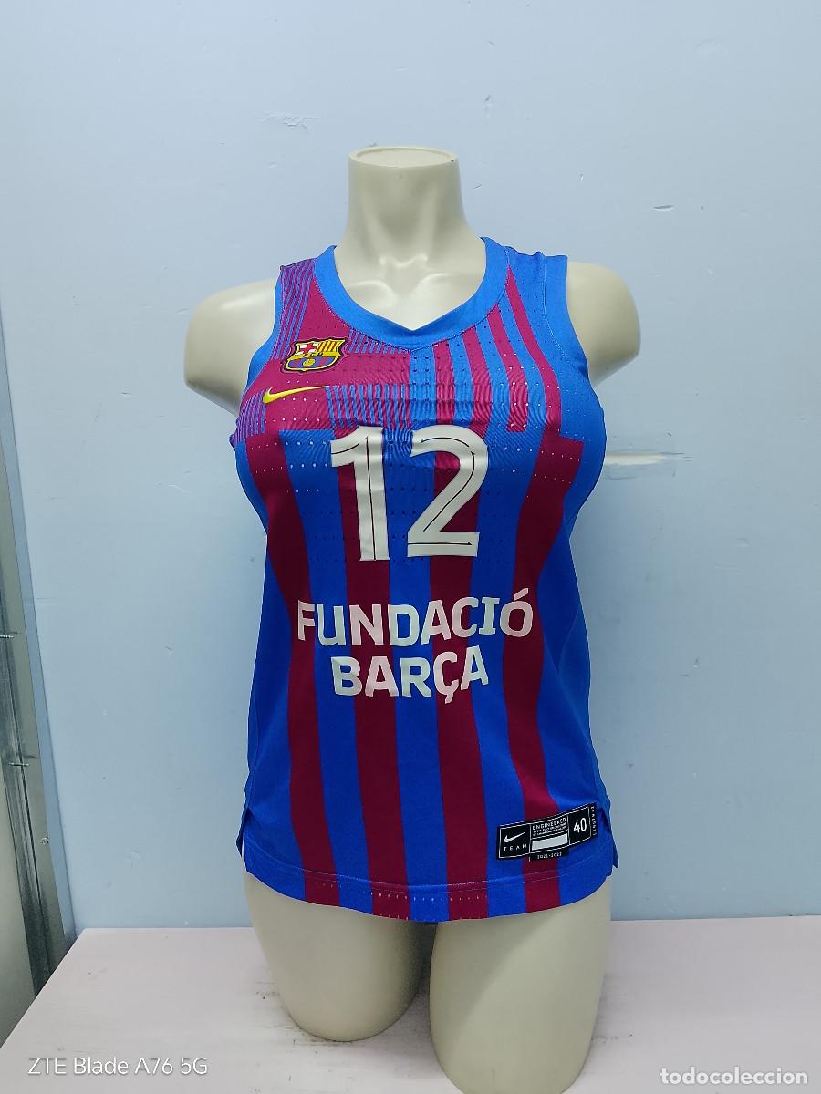 Coleccionismo deportivo: Bar&ccedil;a CBS Basketball match worn FC barcelona camiseta shirt basket basquet girl femenino L 48cts