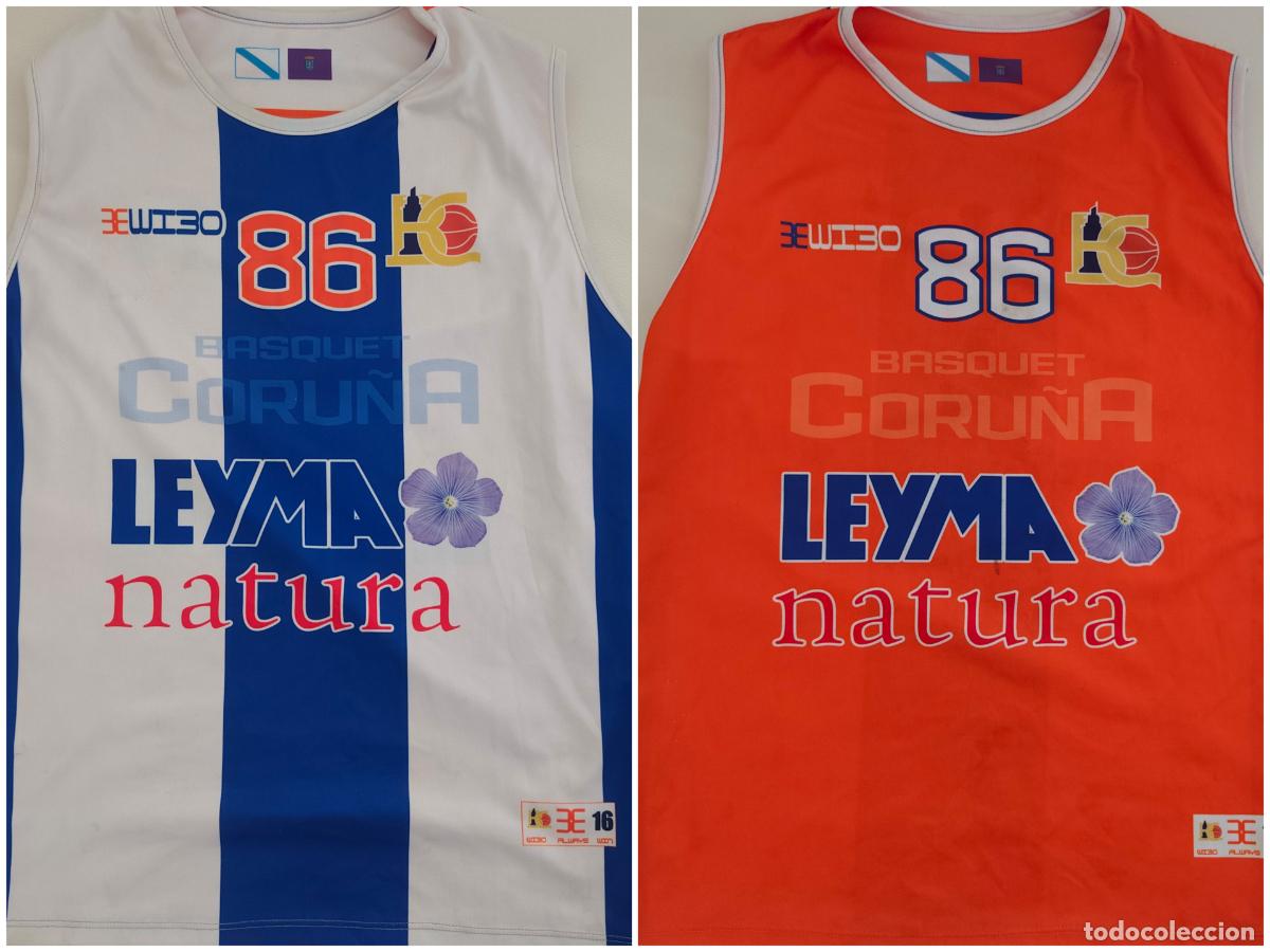 Coleccionismo deportivo: Camiseta reversible Leyma b&aacute;squet coru&ntilde;a baloncesto n&uacute;mero 86