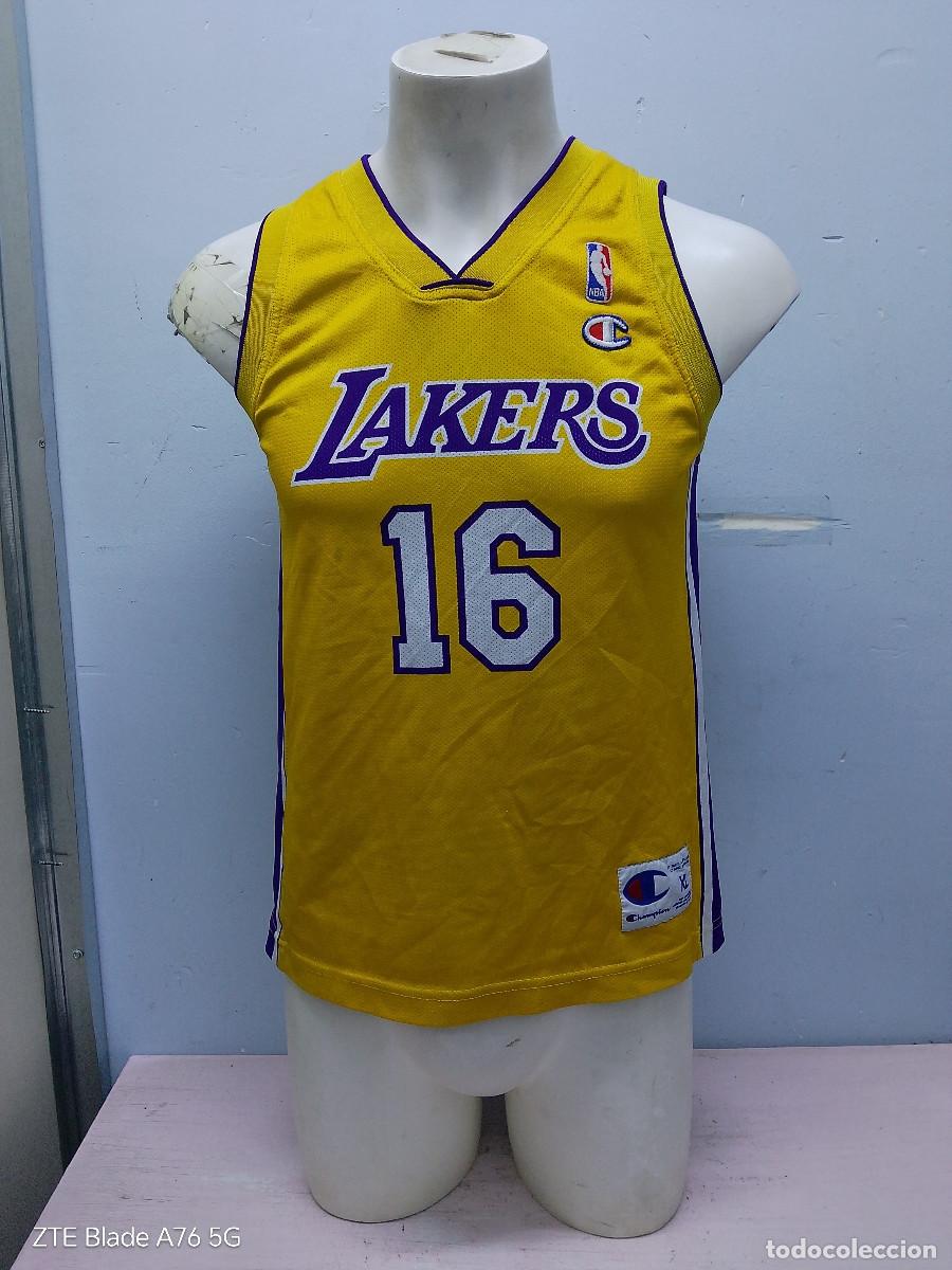 Coleccionismo deportivo: Los Angeles Gasol Lakers camiseta basketball basket NBA basquet shirt 51x60cts S