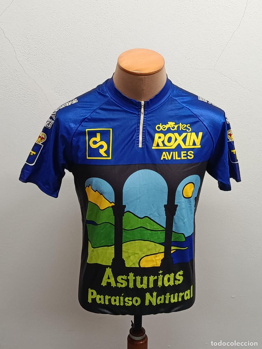 Coleccionismo deportivo: MAILLOT CICLISTA ASTURIAS PARAISO NATURAL. ORIGINAL MAGLIA SPORT A&Ntilde;OS 90. TALLA 6.USADO SIN ROTURAS.