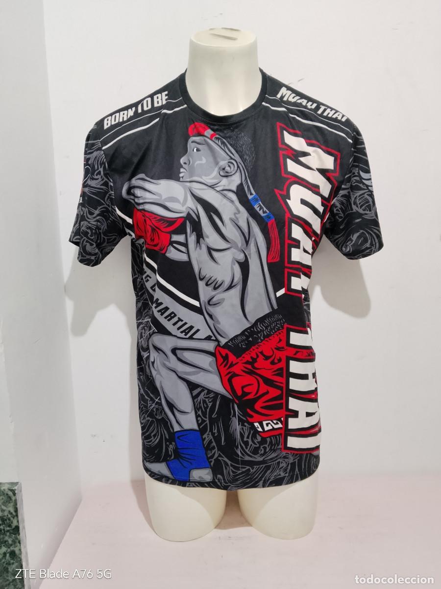Coleccionismo deportivo: Muay Thai black fighter camiseta shirt boxing boxeo entreno xl 58cts