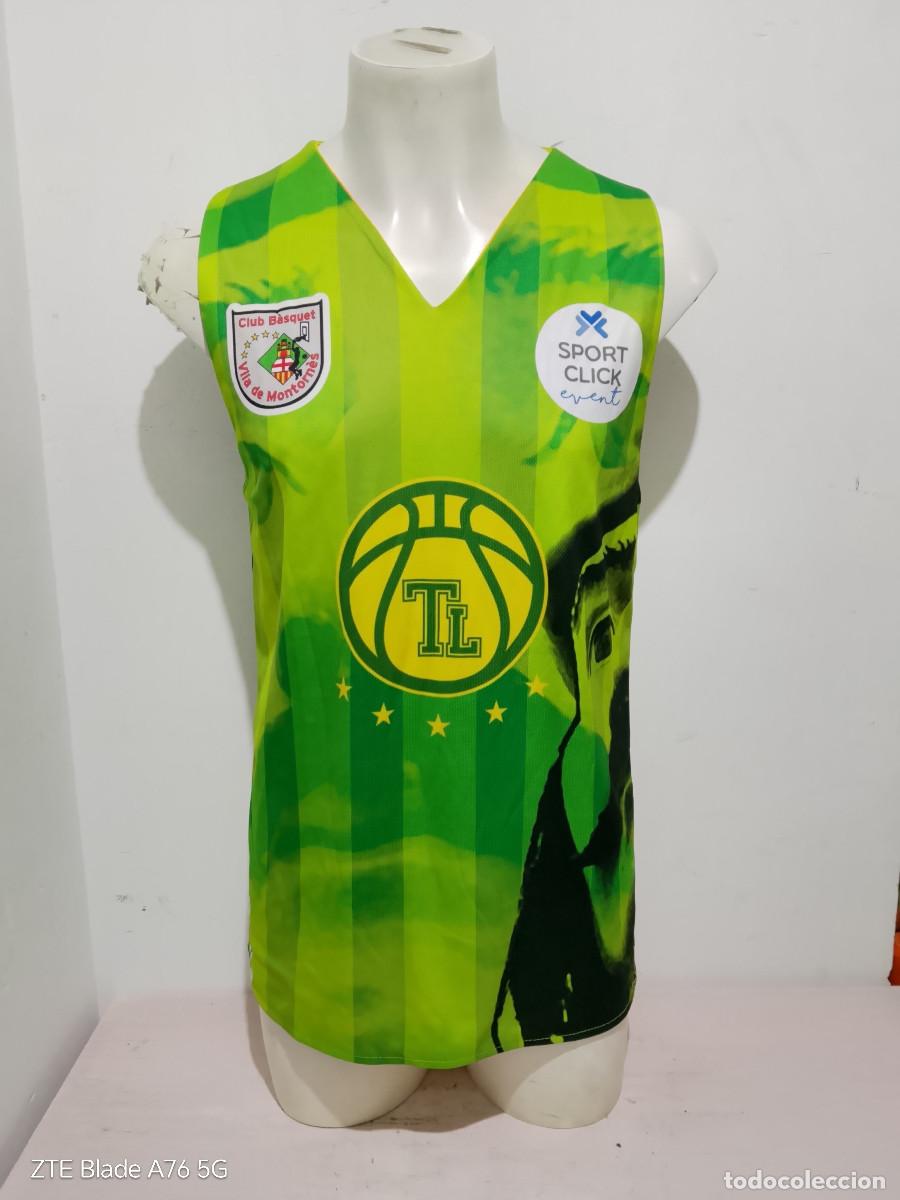 Coleccionismo deportivo: Club B&agrave;squet Vila de Montorn&egrave;s camiseta basket basquet catalunya reversible L 54cts