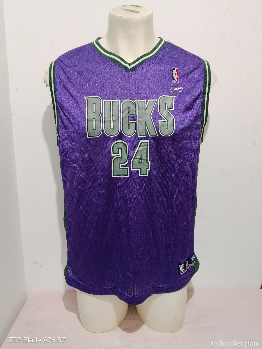 Coleccionismo deportivo: Bucks Milwaukee NBA 1990's basketball basket basquet camiseta shirt 59x76ct L