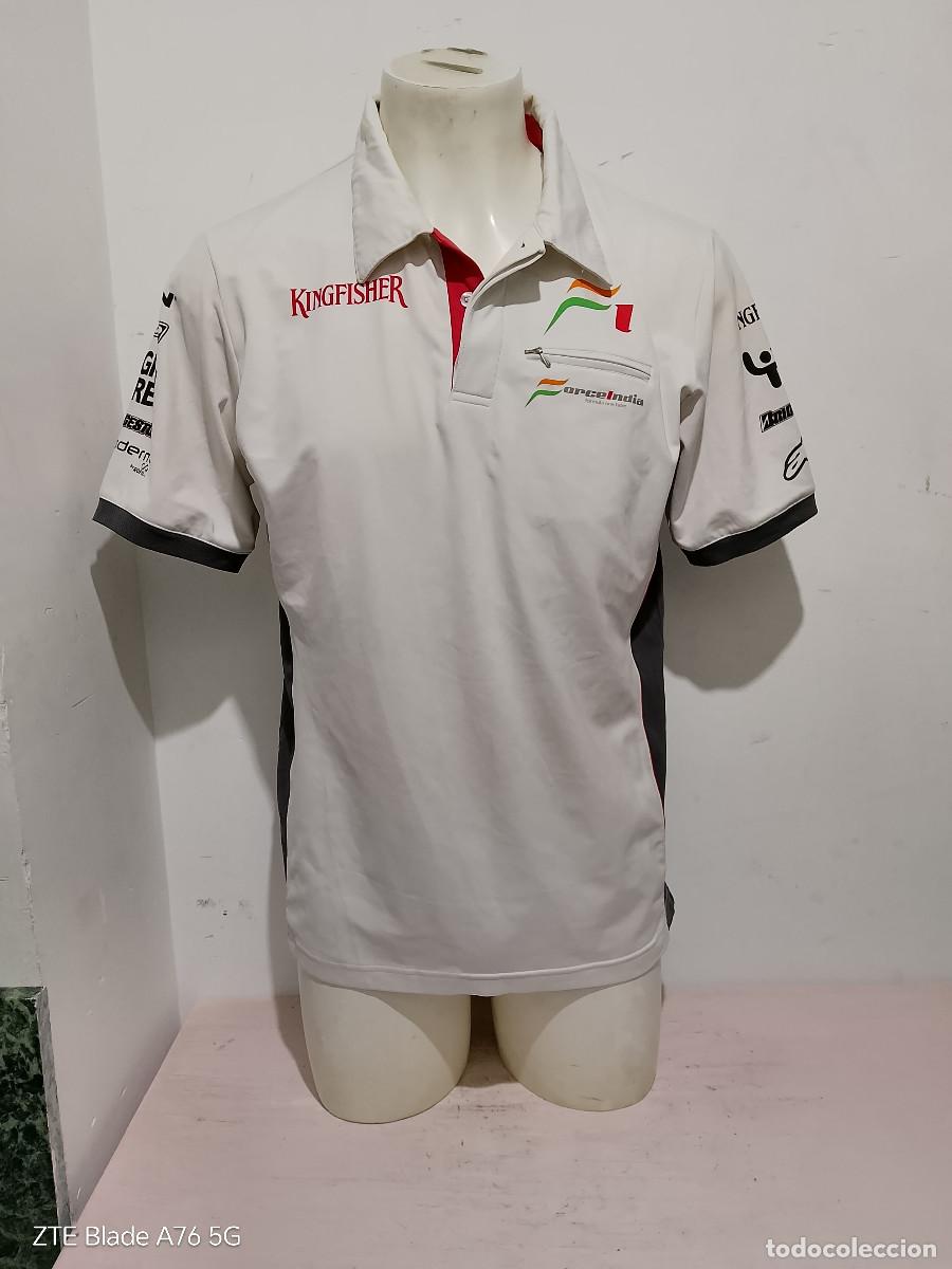 Coleccionismo deportivo: F&oacute;rmula 1 Force India F1 racing motor shirt camiseta polo jersey L 58cts