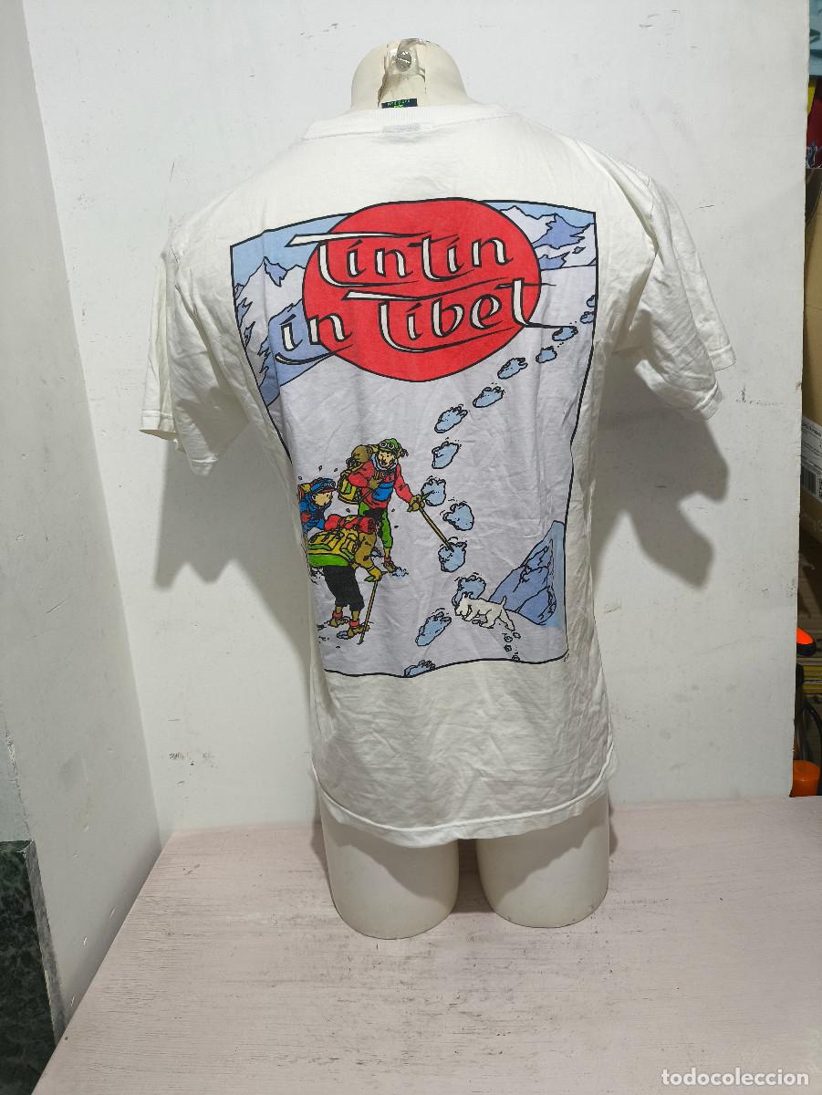 Coleccionismo deportivo: Vintage 90s Adventures of Tintin in Tibet Cartoon T-shirt camiseta L 57cts