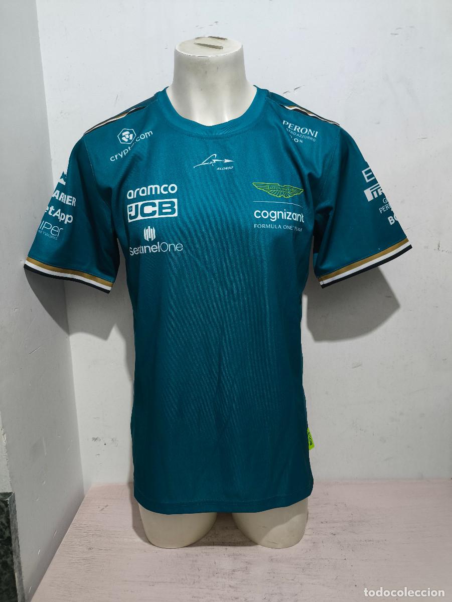 Coleccionismo deportivo: Aston Martin camiseta Fernando Alonso F1 camiseta shirt equ L 57cts