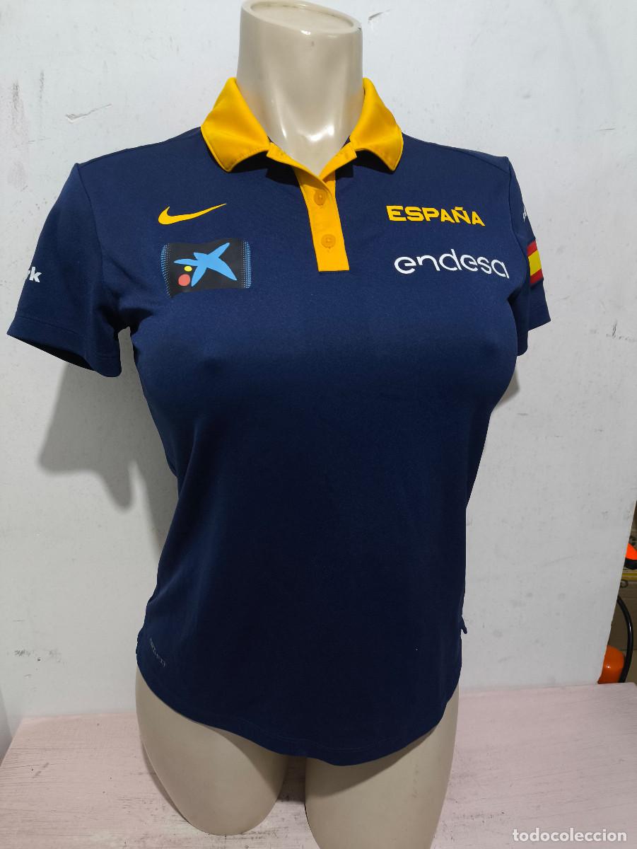 Coleccionismo deportivo: Espa&ntilde;a Spain basketball player woman girl chica mujer shirt camiseta polo seleccion M 47cts