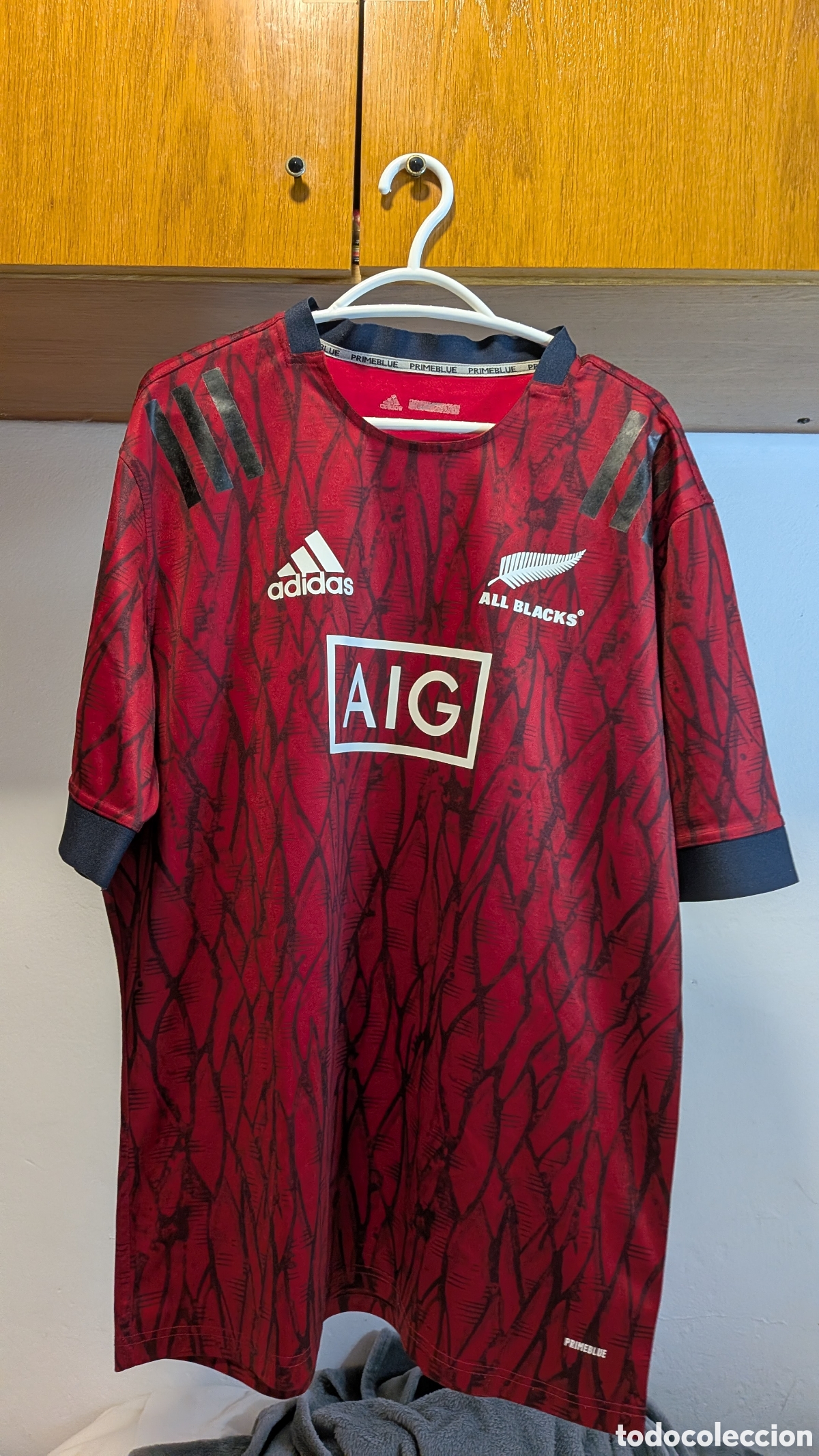 Coleccionismo deportivo: Camiseta All Blacks Adidas Primeblue Roja / Entrenamiento