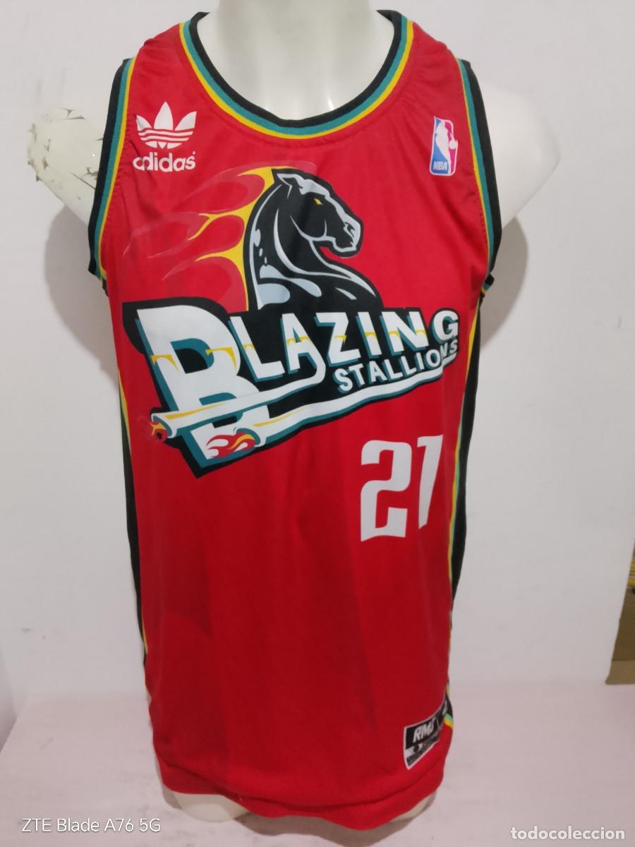 Coleccionismo deportivo: Blazing Stallions Basketball university camiseta basket basquet shirt L 57cts reversible