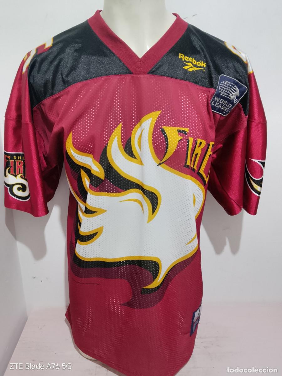 Coleccionismo deportivo: Vintage Rhein Fire Reebok NFL Europe Jersey futbol americano Germany deustchland L 63cts